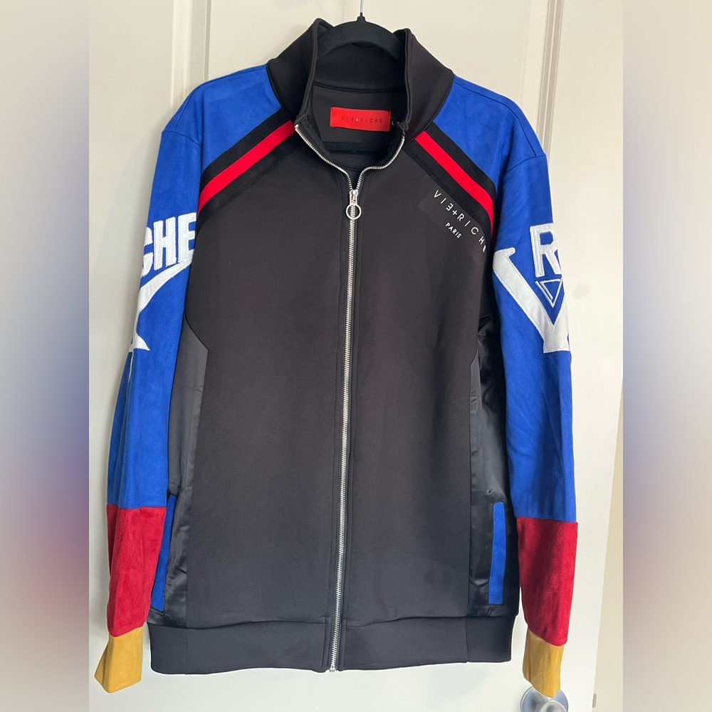Vie + Riche Paris Colour Block Full Zip Jacket Size Large